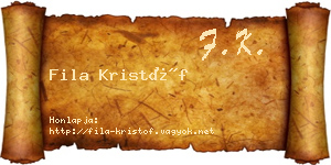 Fila Kristóf névjegykártya