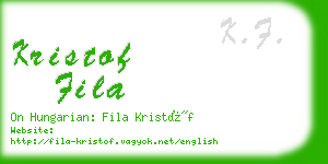 kristof fila business card